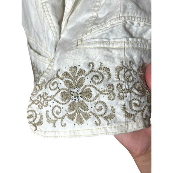 INC International Concepts Blazer Women’s White Linen Embroidery 2P - Picture 4 of 8